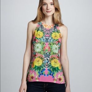 Clover Canyon Turquoise Valley floral tank sz XS